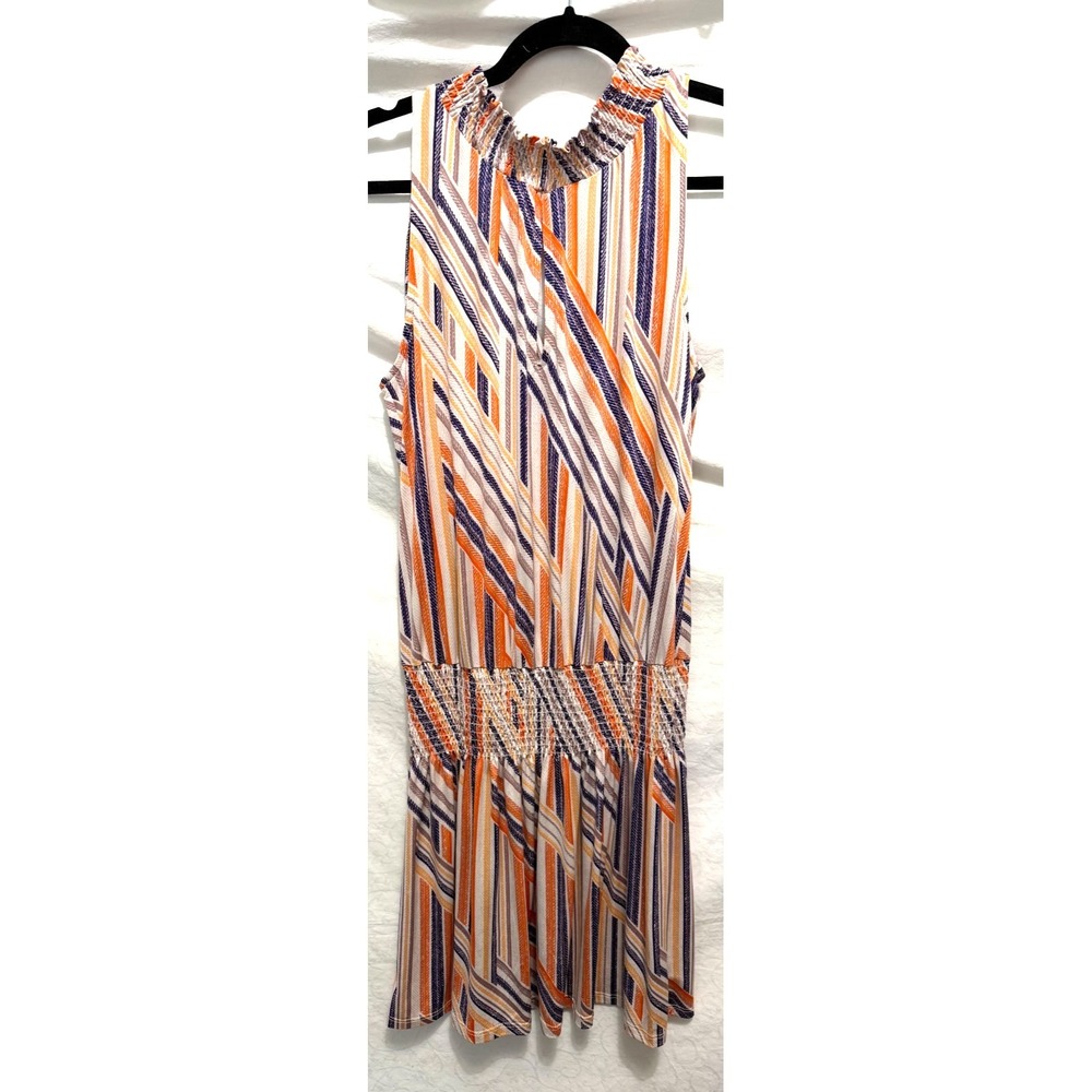 Veronica M. Women's Small Multicolor Smocked Drop Waist Halter Mini Dress